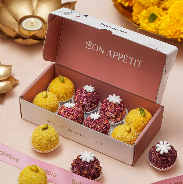 Gulkand & safforn Marzipan Laddu